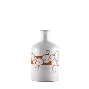 Orcio collezione floreale terracotta bianco formato cilindro
