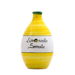 Yellow ceramic jar filled with Limoncello of Sorrento - classic size 500 ml