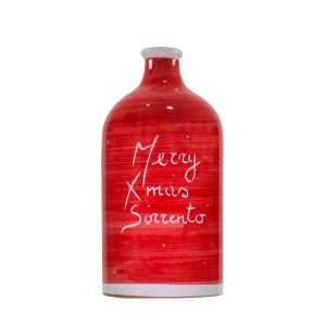 "Merry Xmas" red jar with extra virgin olive oil - cylinder size 500 ml