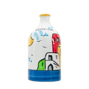 "Procida" ceramic jar with extra virgin olive oil - cylinder size 500 ml