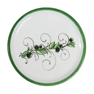 olive branch ceramic dinner plate piatto ceramica ulivo