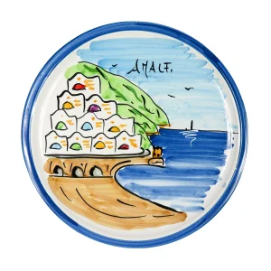piatto pranzo ceramica amalfi hand painted ceramic dinner plate amalfi