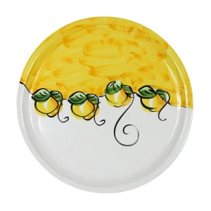 piatto pranzo ceramica limoni hand painted ceramic dinner plate lemon